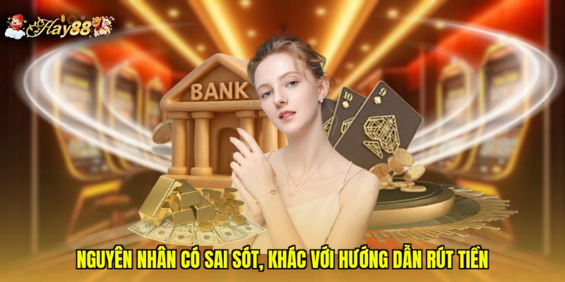 Nguyên nhân có sai sót, khác với hướng dẫn rút tiền